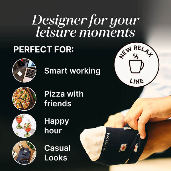 Poker - Korte sok in zachte Makò-katoen met ontwerp