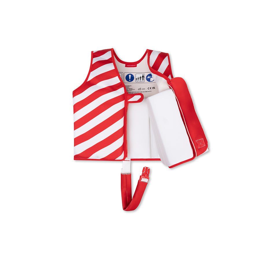 Crabby | Red/White Striped Life Jacket 3-6 Years