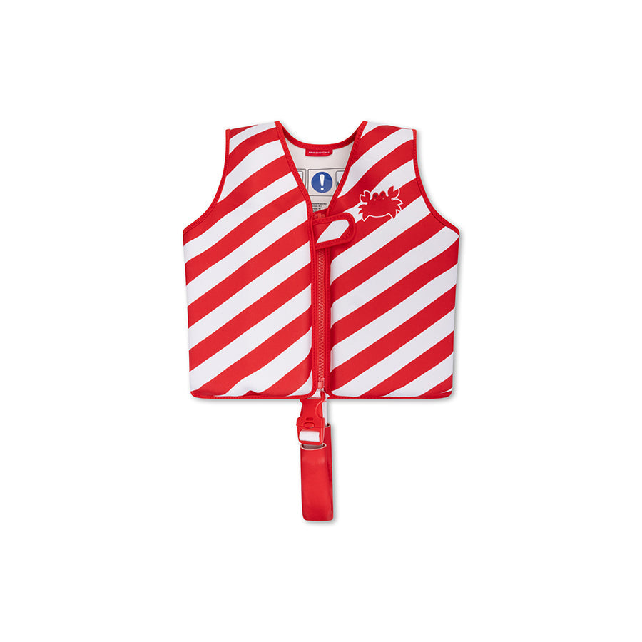 Crabby | Red/White Striped Life Jacket 3-6 Years