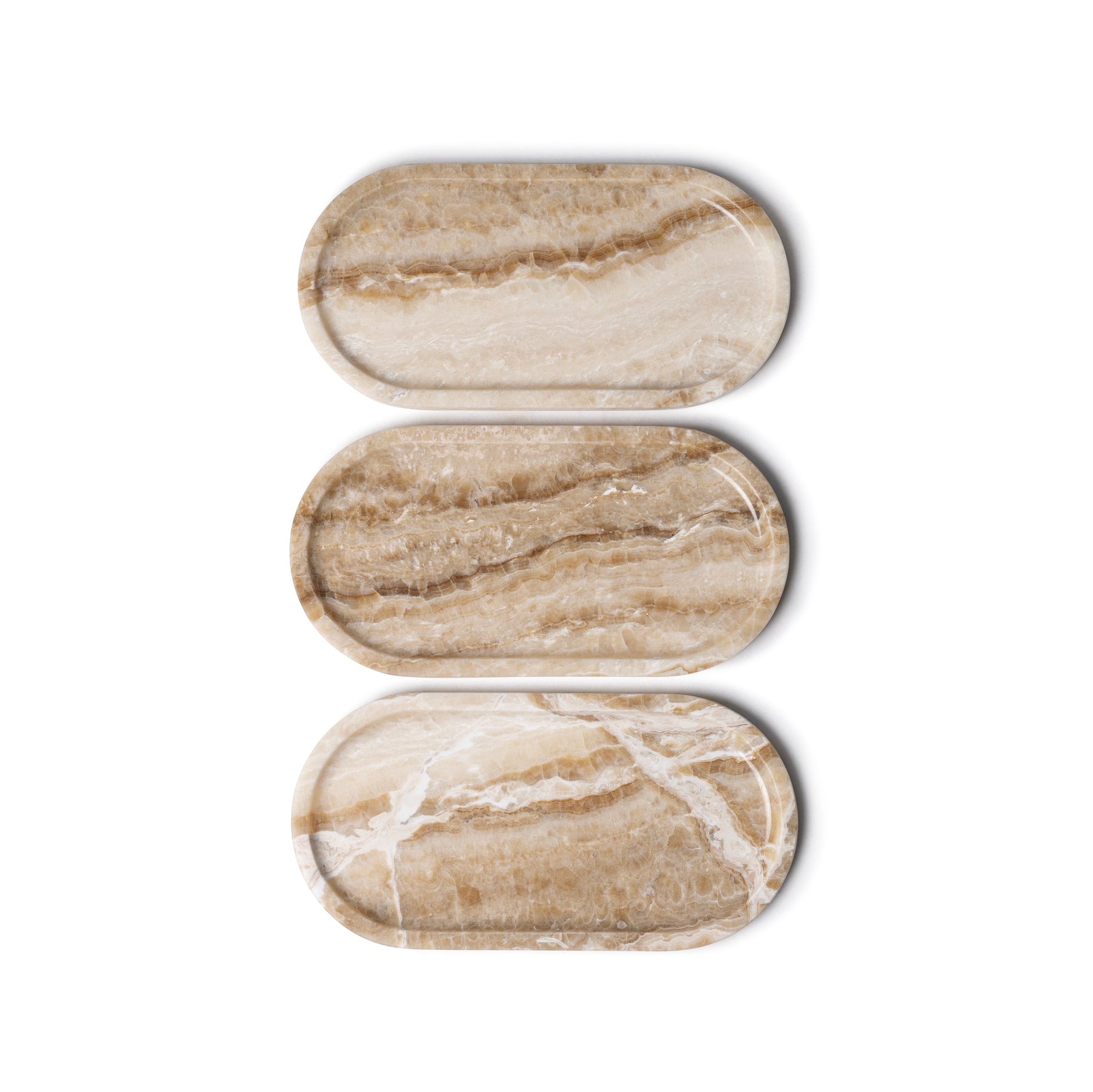 Marble tray oval 30x15cm sandal onyx