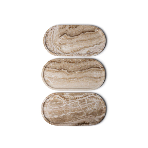 Bandeja de mármol ovalada 40x20cm ónix sandal