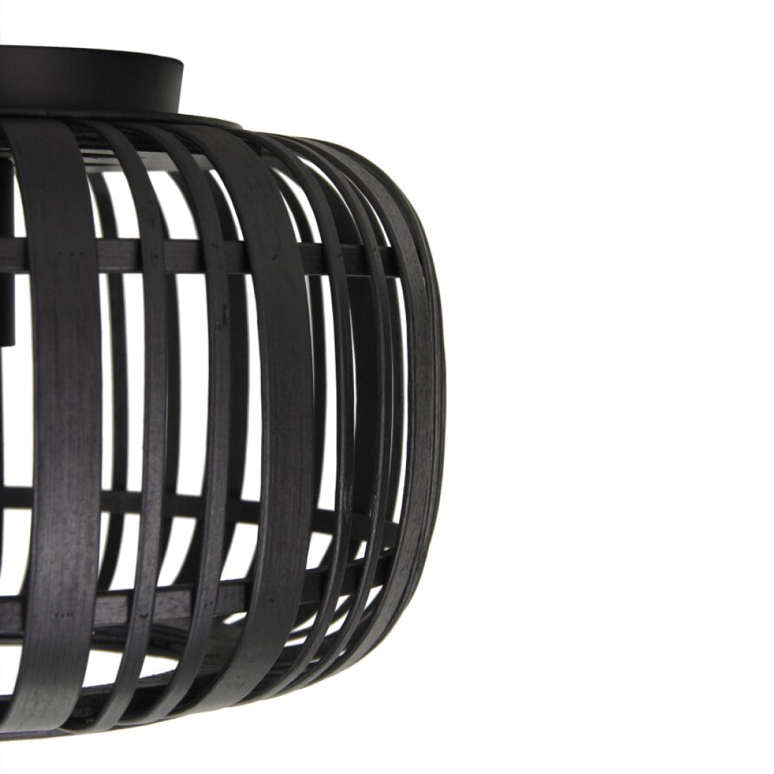 Various Rattan Ceiling Lamp – Ø40 cm – 1-light – E27 – Black