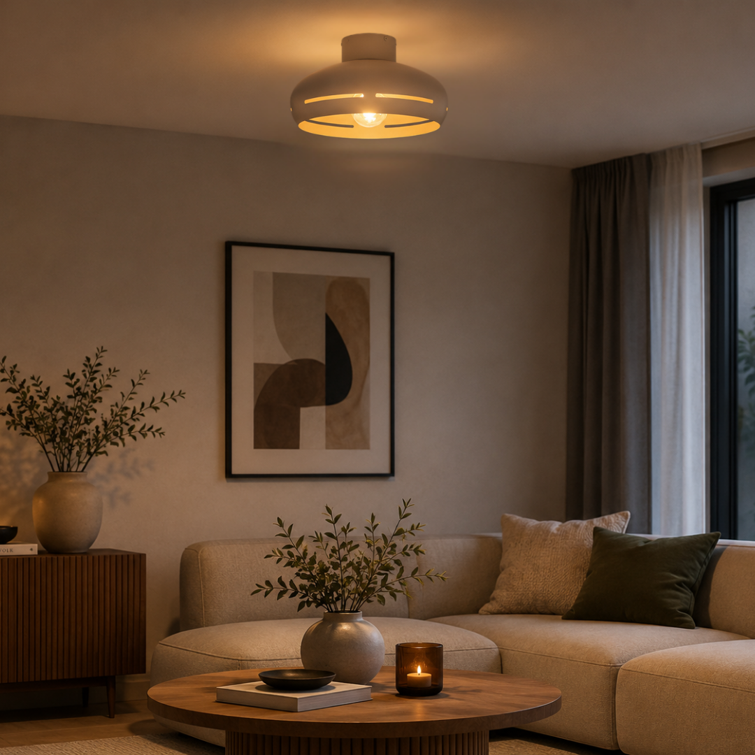 Lampada da soffitto Chericoni Striscia – Ø35cm – Sabbia – E27 – Metallo