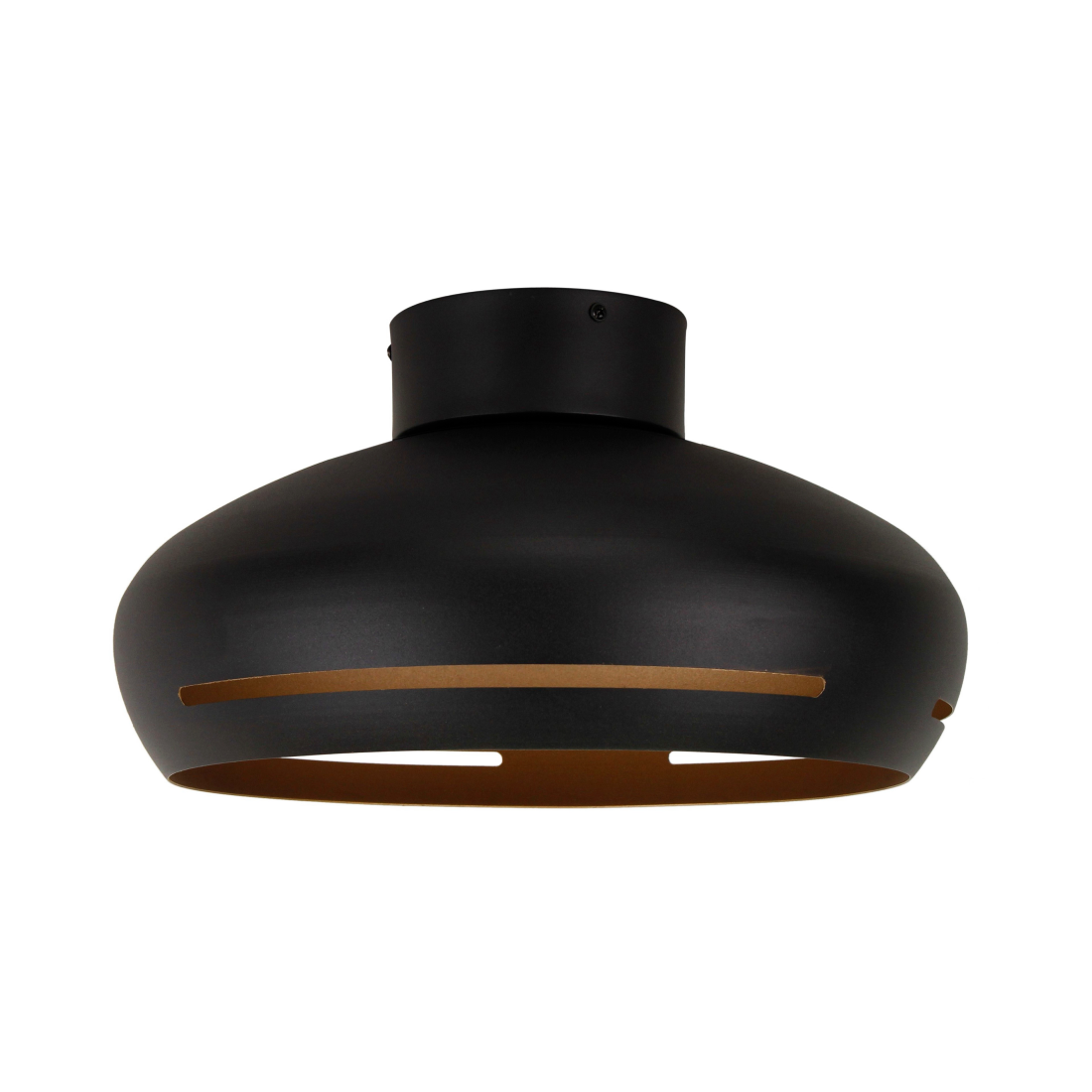 Various Streifen Deckenlampe Schwarz Ø45 cm über Esstisch im modernen Raum