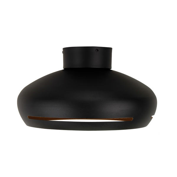 Various Streifen Deckenlampe Schwarz Ø35 cm montiert an Decke im Wohnzimmer