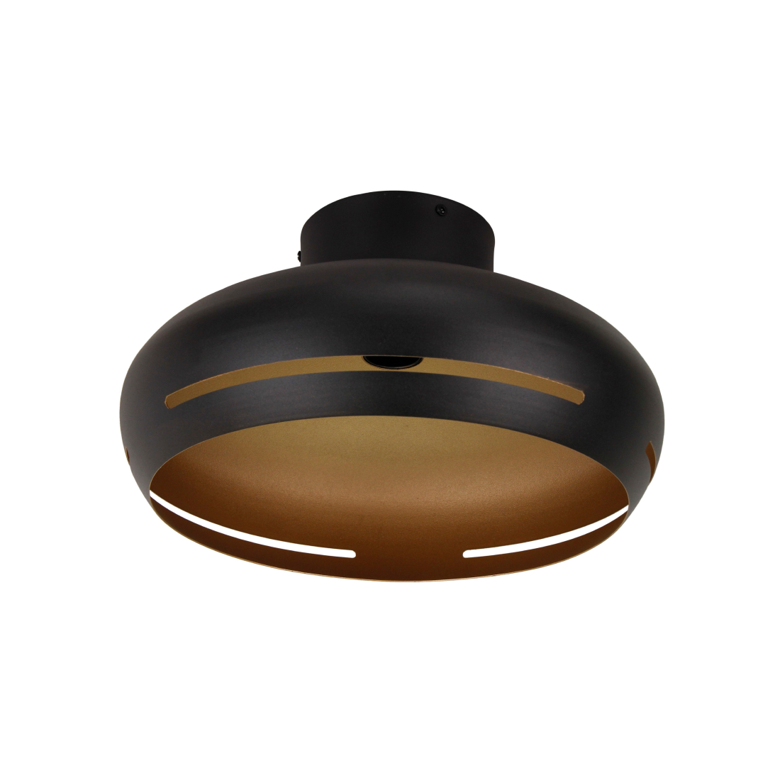 Various Streifen Deckenlampe Schwarz Ø35 cm montiert an Decke im Wohnzimmer