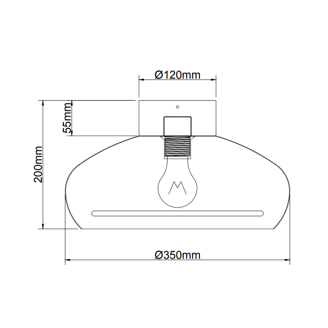 Various Streifen Deckenlampe Schwarz Ø45 cm über Esstisch im modernen Raum