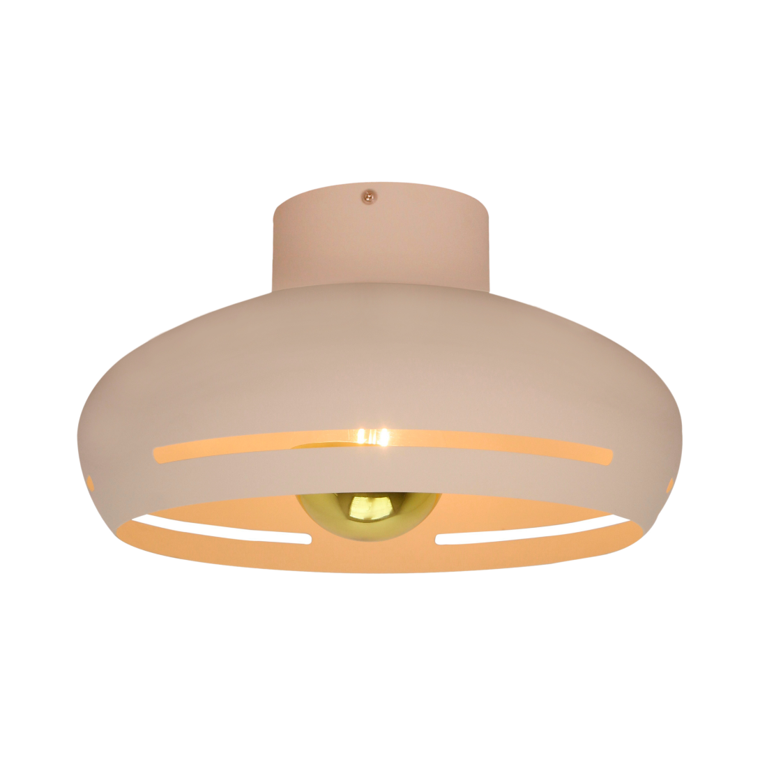 Chericoni Striscia plafondlamp – Ø35 cm – wit – 1 lichts – E27 – metalen design