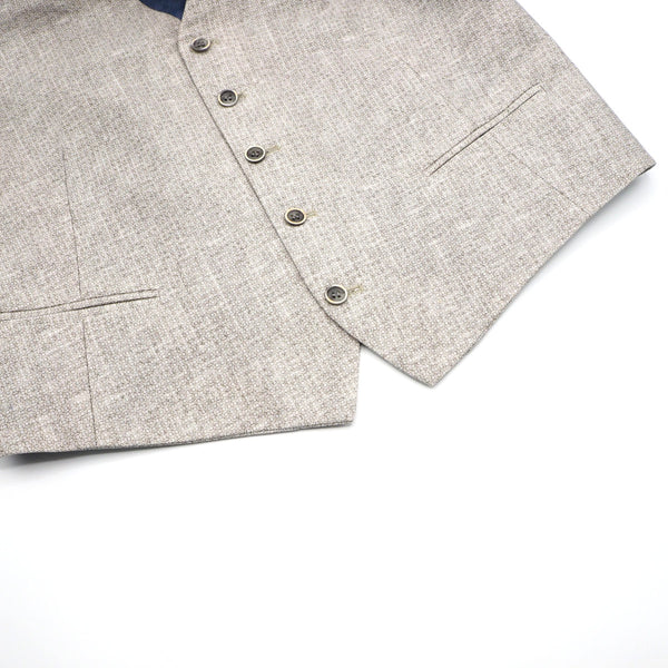 Gray vest with woven micro-pattern