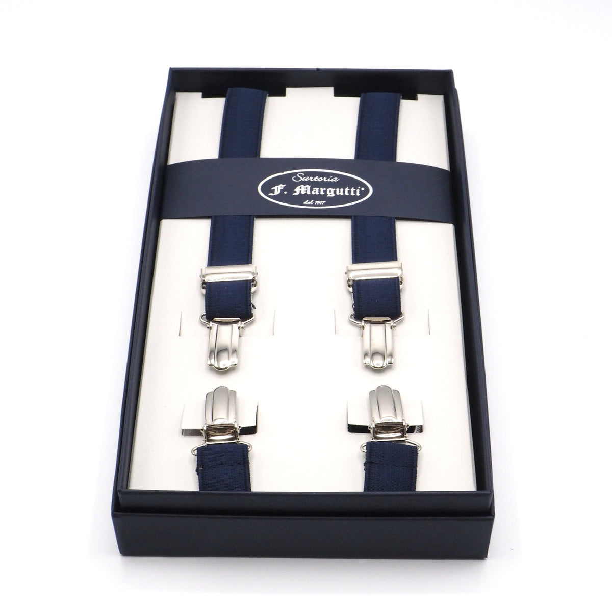Elegant thin blue suspenders