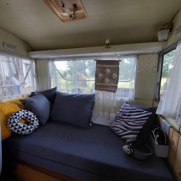 Cuscini per camper e roulotte su misura blu in cotone poliestere sfoderabili #color_blu (2036762869829)