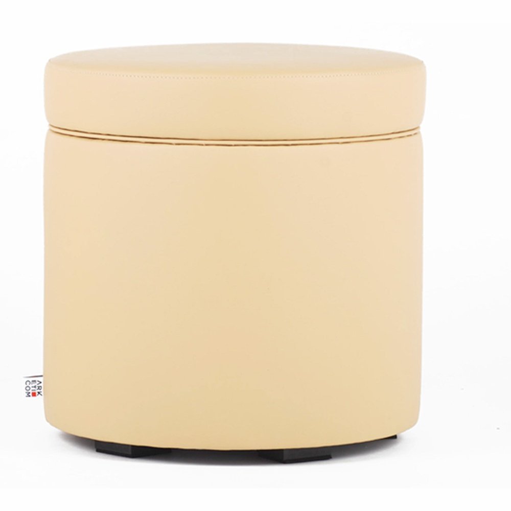 Pouf Contenitore poggiapiedi Rotondo in Ecopelle Arketicom (4387246342202)