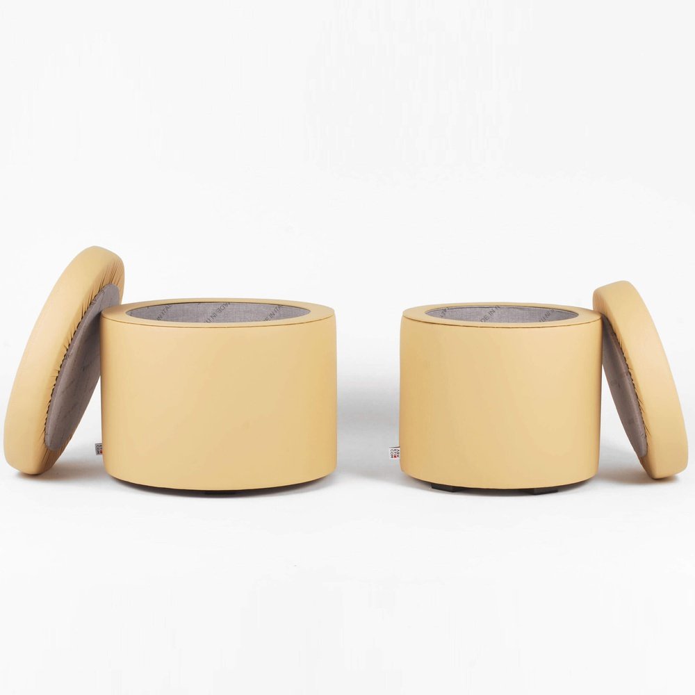 Pouf Contenitore poggiapiedi Rotondo in Ecopelle Arketicom (4387246342202)