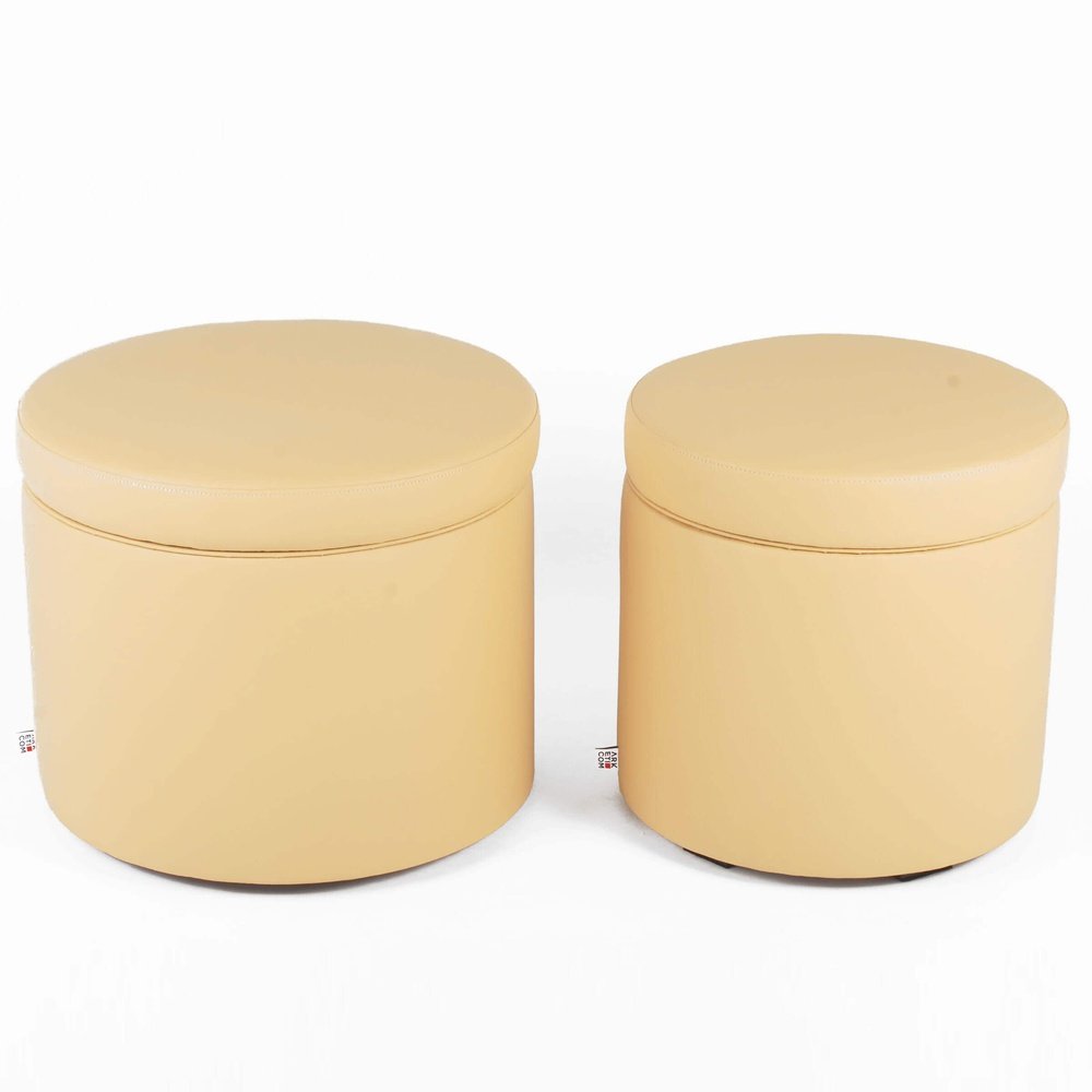 Pouf Contenitore poggiapiedi Rotondo in Ecopelle Arketicom (4387246342202)