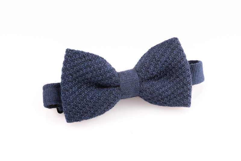 Papillon pura lana blu notte