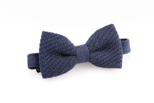 Midnight Blue Pure Wool Bow Tie