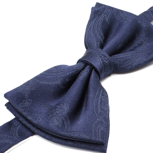 Embroidered blue bow tie