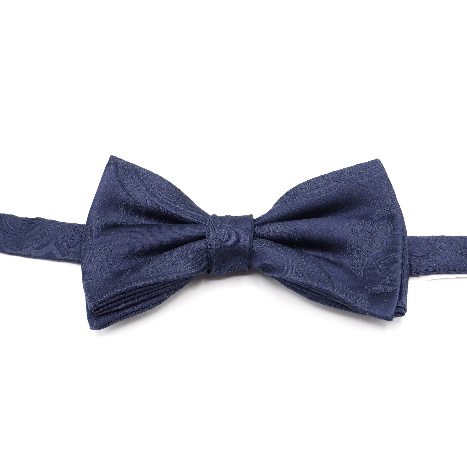 Embroidered blue bow tie