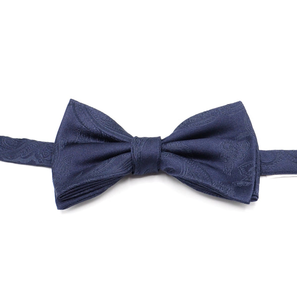 Embroidered blue bow tie