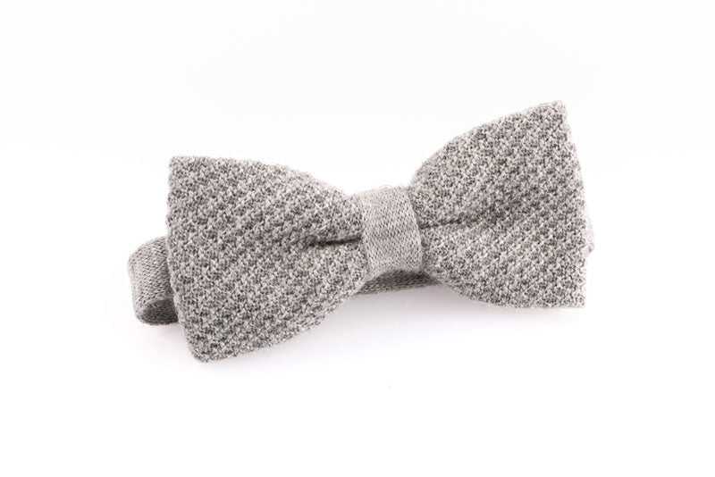 Gray Pure Wool Bow Tie