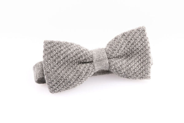 Gray Pure Wool Bow Tie