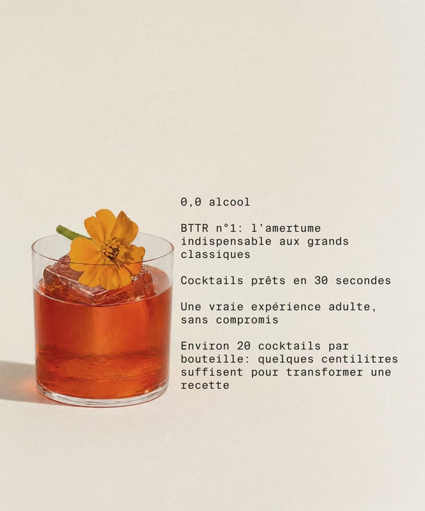 bitter sans alcool bttr jnpr spiritueux sans alcool apéritif italien amer rouge negroni cocktail
