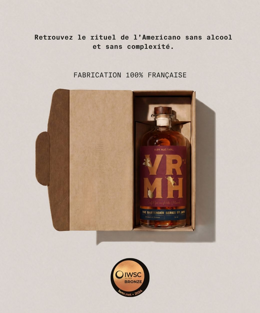 vermouth sans alcool vrmh jnpr bitter italien cocktail spiritueux negroni americano fabrication française