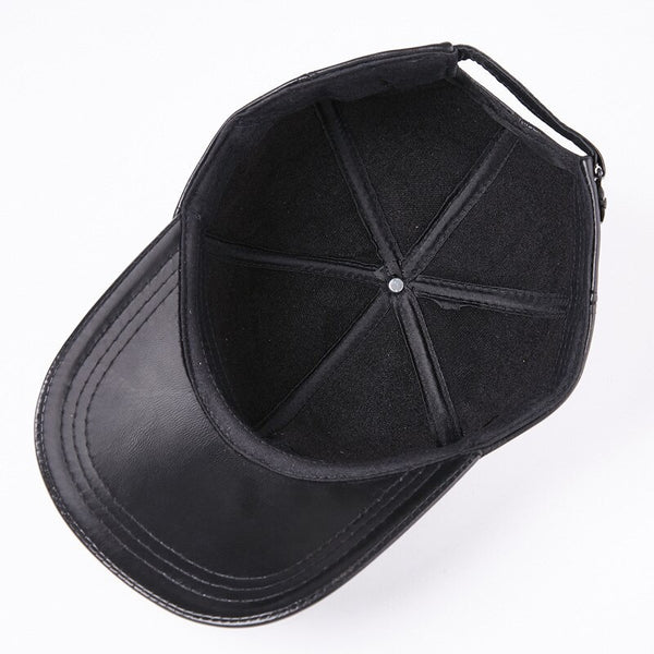 Cappello in pelle nero unisex