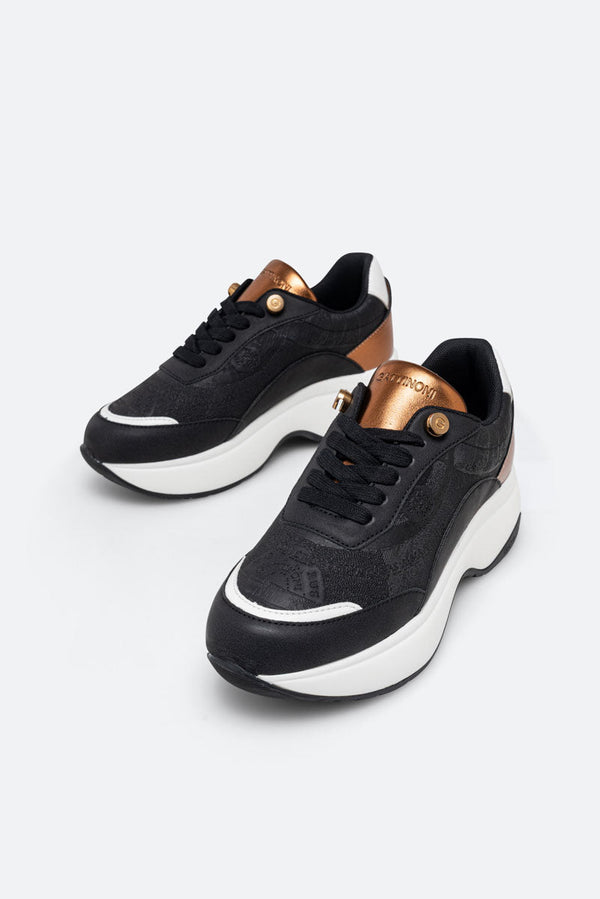 Sneaker New Dafne Laminé PU Noir
