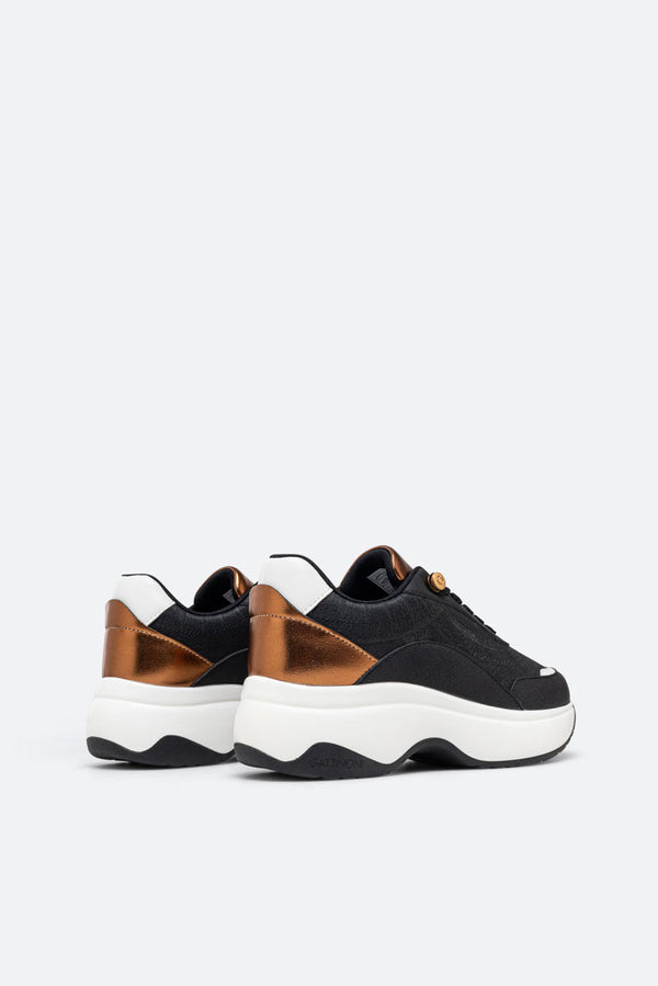 Sneaker New Dafne Laminé PU Noir