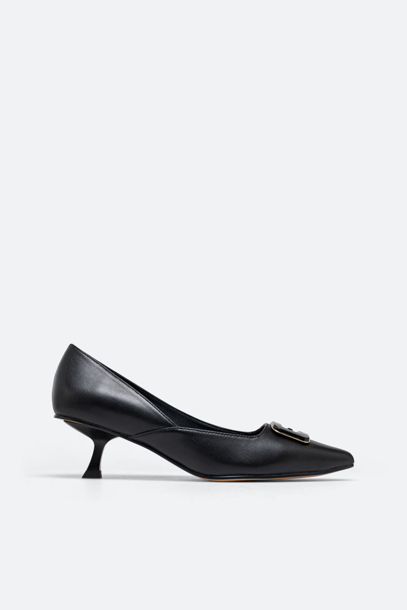 Ipswich Black Leather Pumps