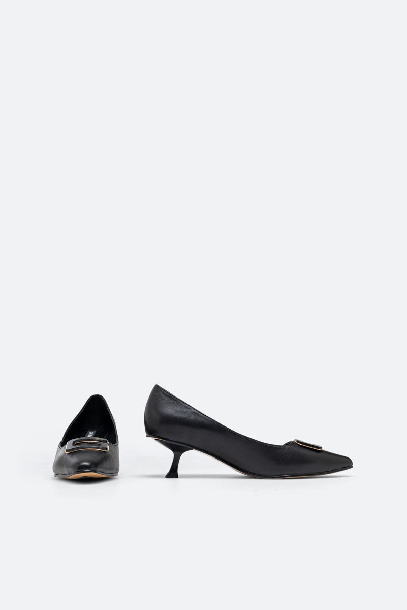 Ipswich Black Leather Pumps
