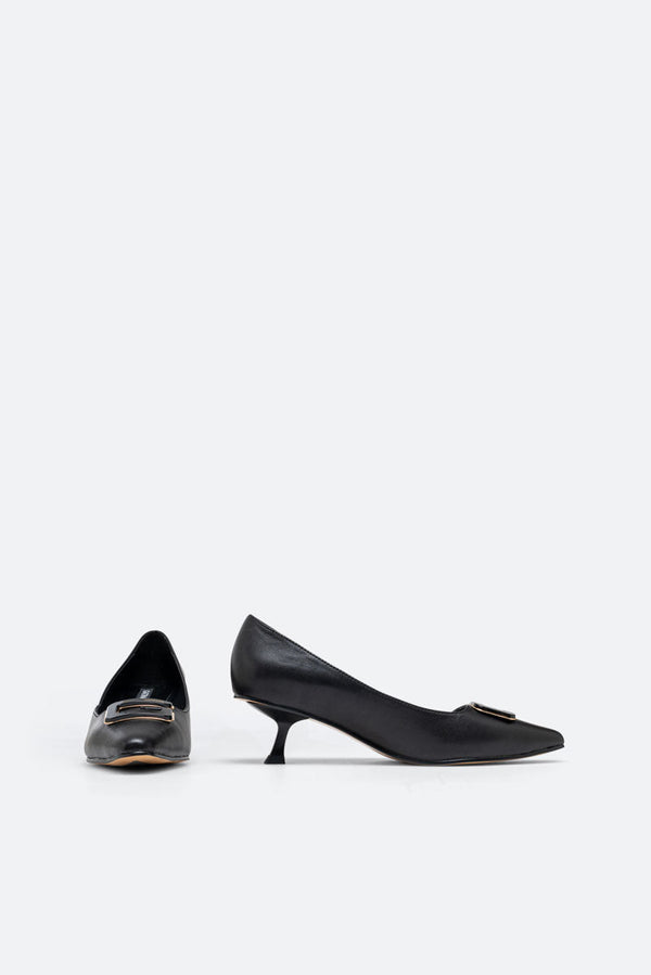Ipswich Black Leather Pumps