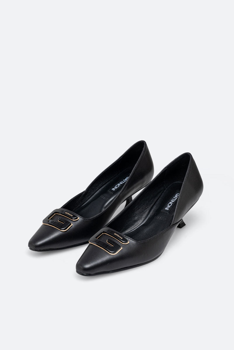 Ipswich Black Leather Pumps