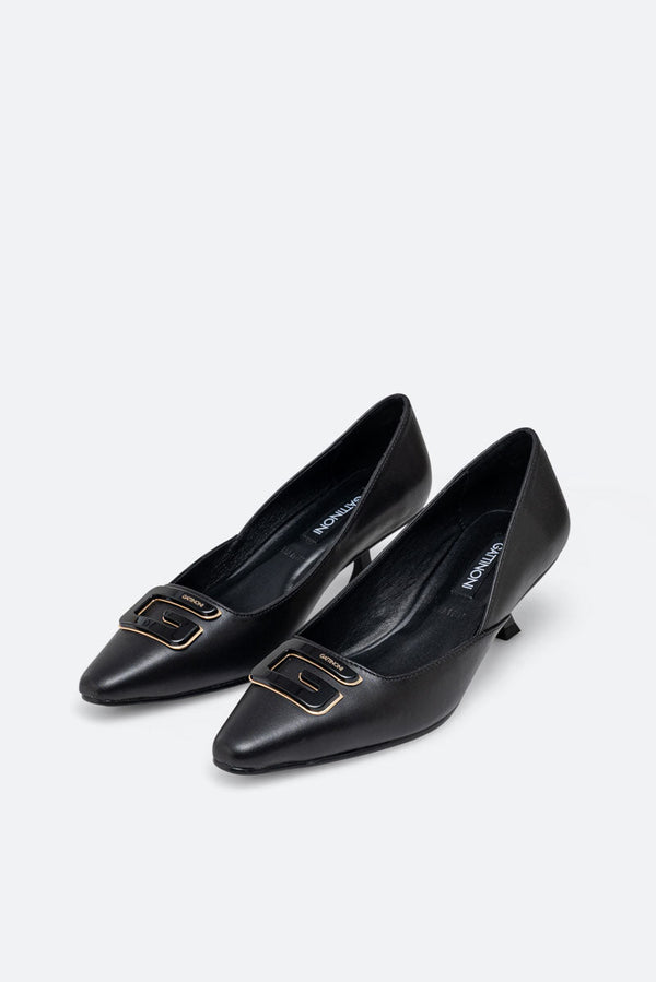 Ipswich Black Leather Pumps