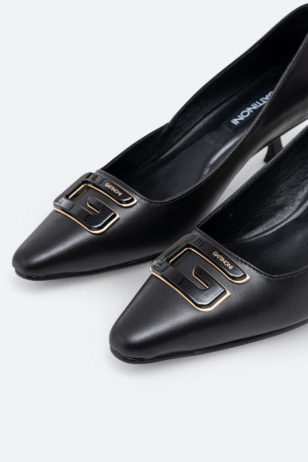 Ipswich Black Leather Pumps