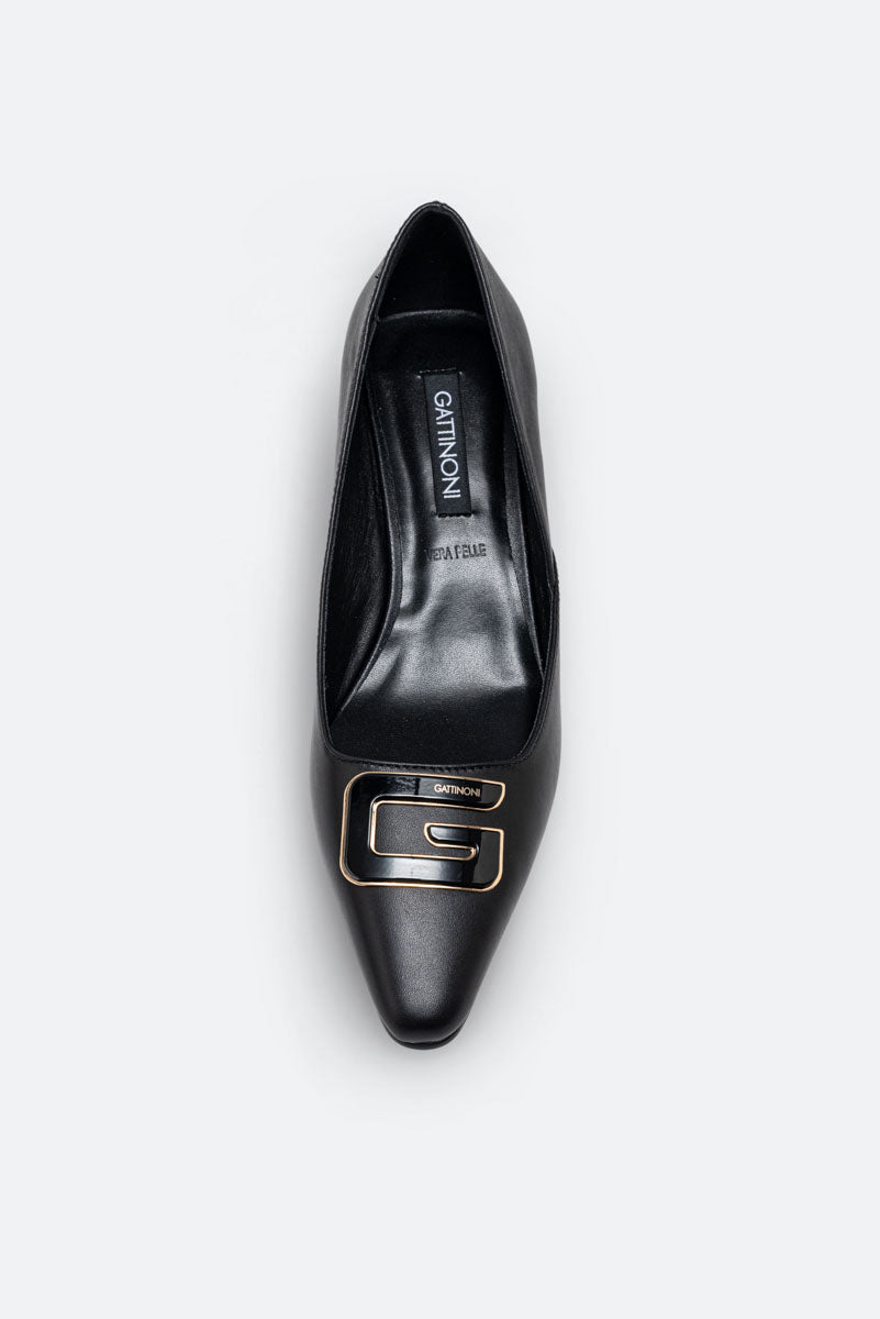 Ipswich Black Leather Pumps