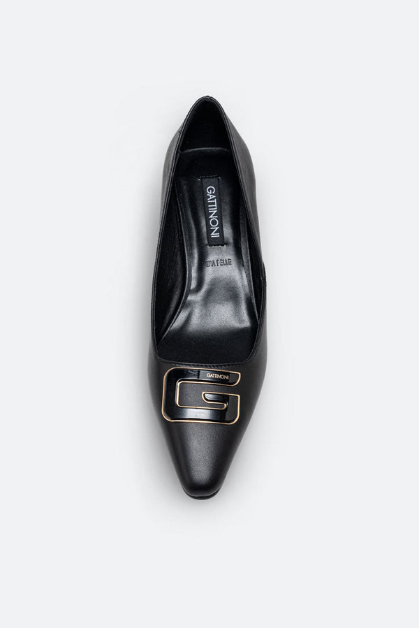 Ipswich Black Leather Pumps