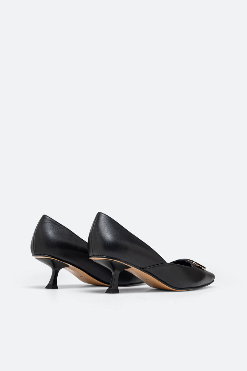 Ipswich Black Leather Pumps