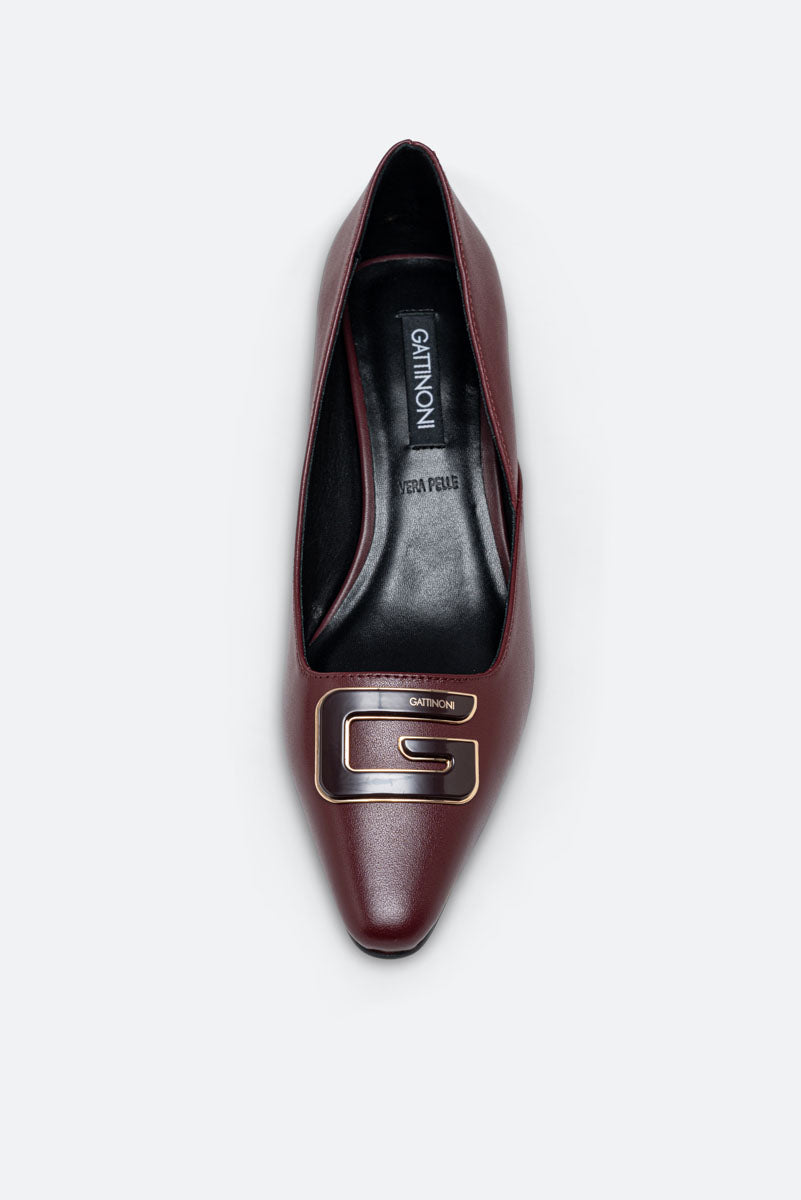 Ipswich Wine Leather Pumps