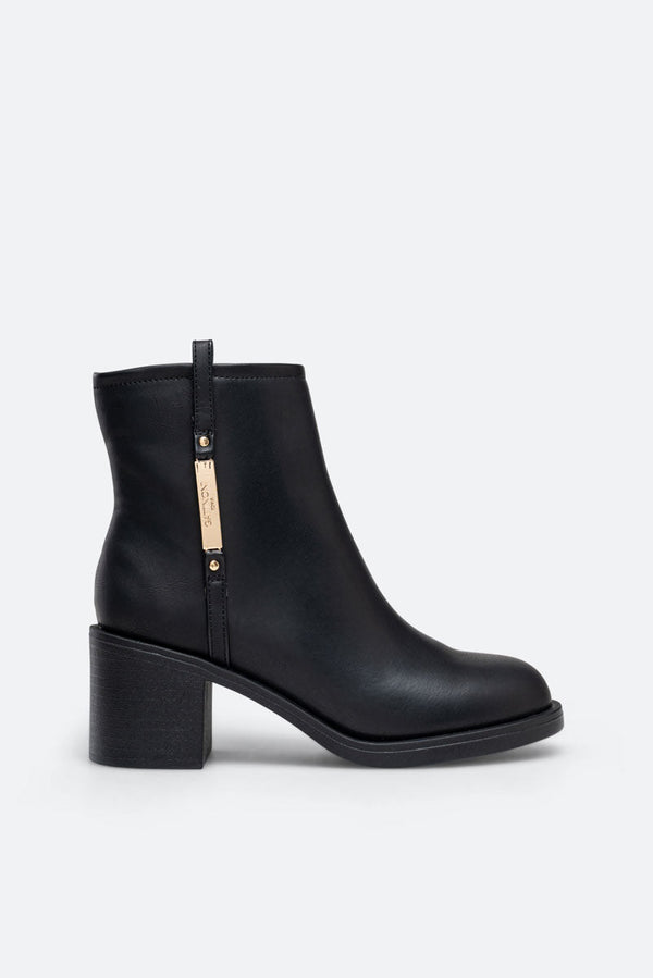 Arvin Black Mid Heel Ankle Boot