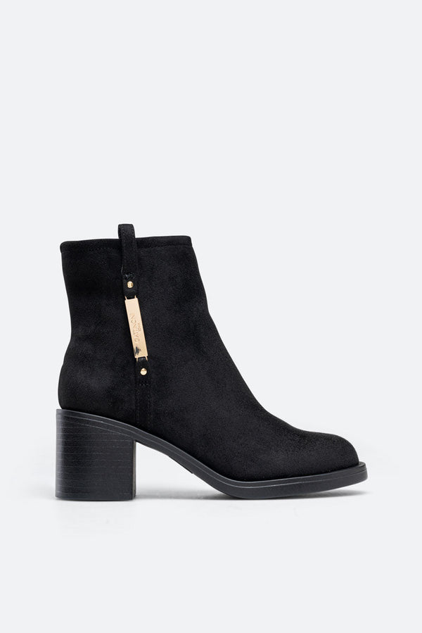 Arvin Black Mid Heel Ankle Boot