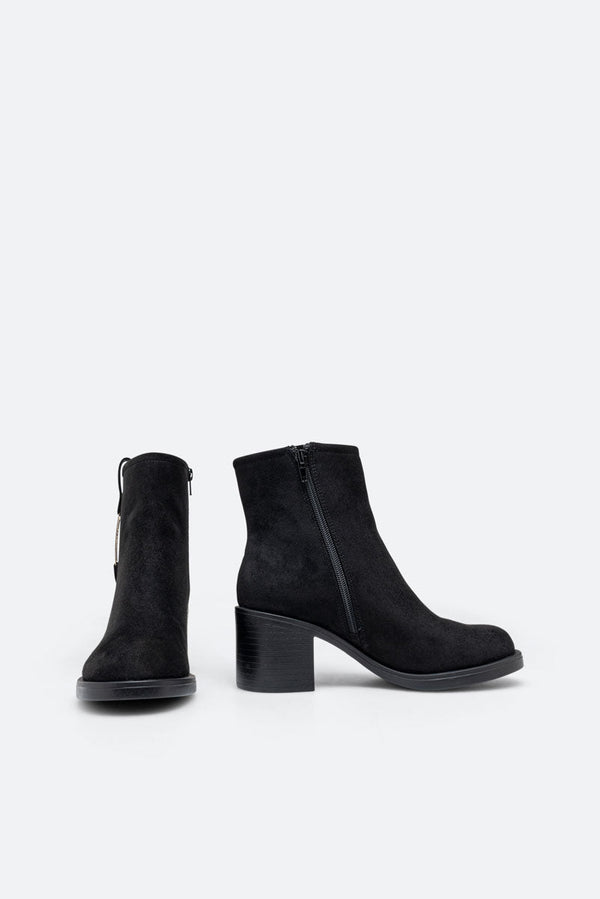 Arvin Black Mid Heel Ankle Boot