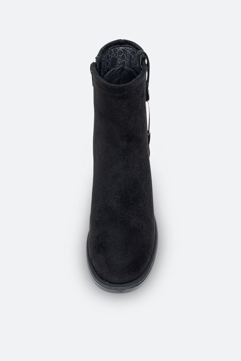 Arvin Black Mid Heel Ankle Boot