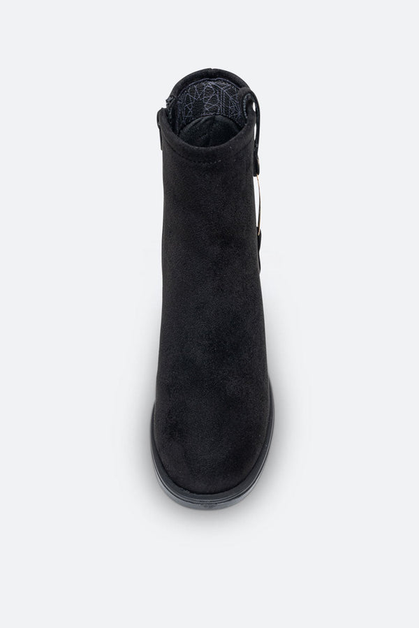 Arvin Black Mid Heel Ankle Boot