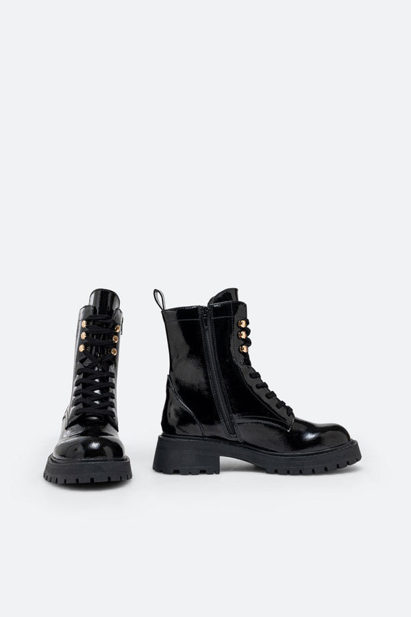 Barrie Black Lace-Up Ankle Boot