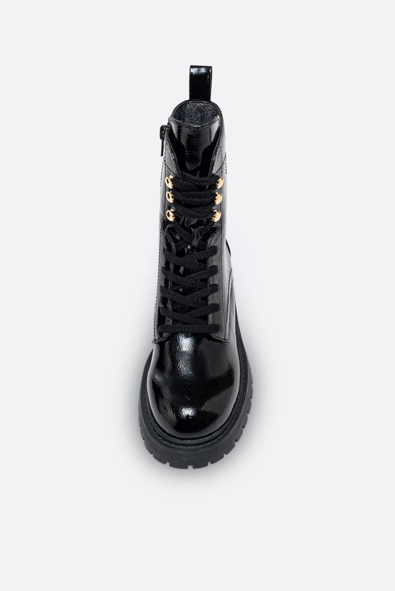 Barrie Black Lace-Up Ankle Boot