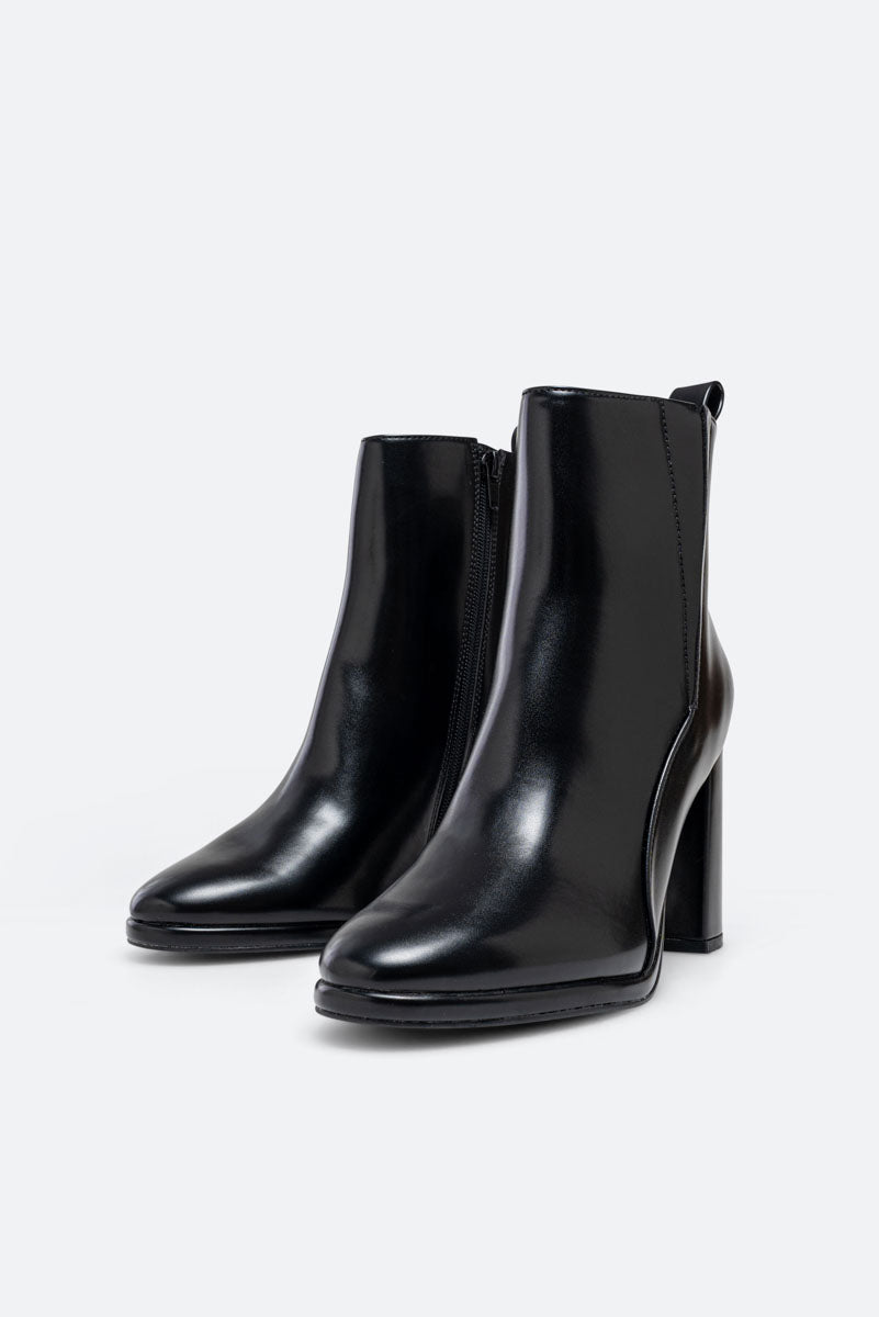 Mercy PU Black Ankle Boot