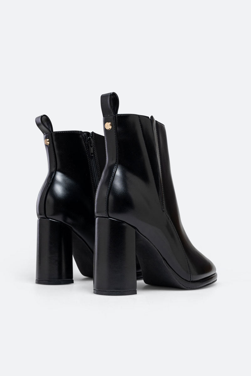 Mercy PU Black Ankle Boot