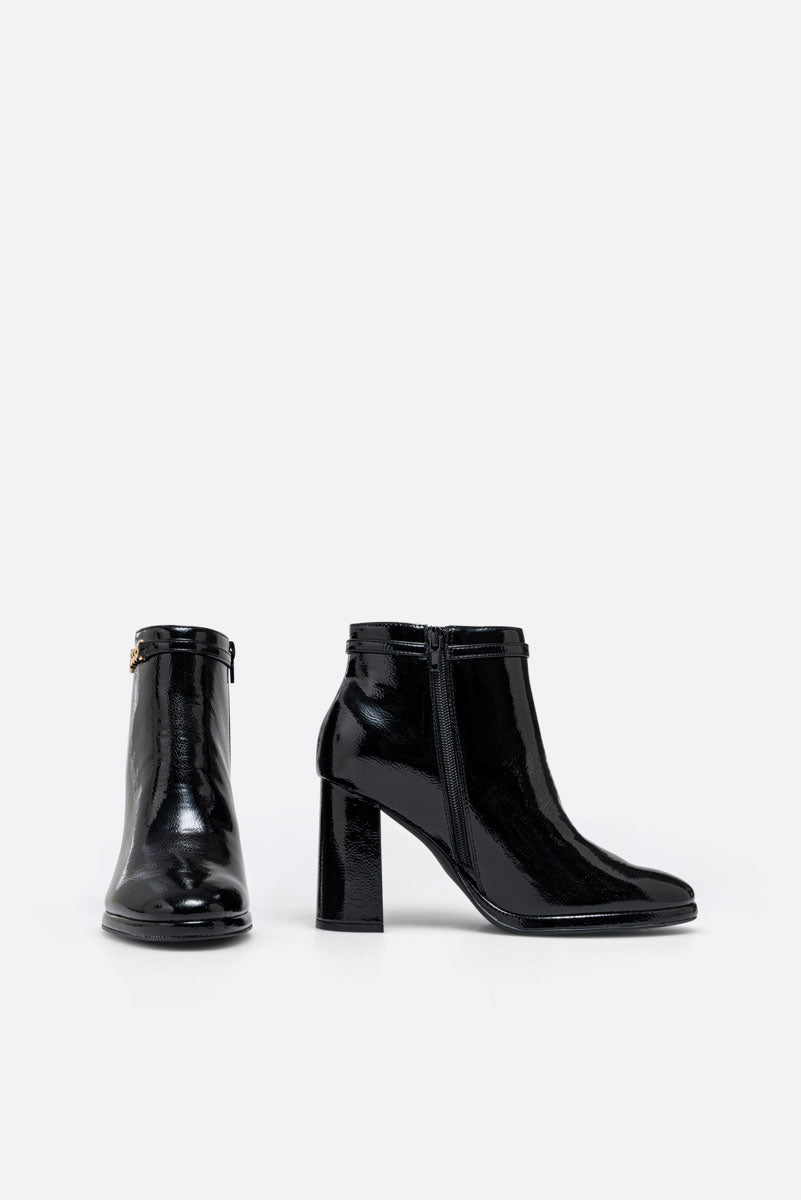 Mercy PU Black Ankle Boot